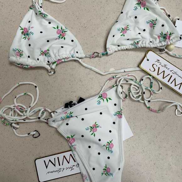 For Love And Lemons White Floral Bikini - Picture 2 of 3